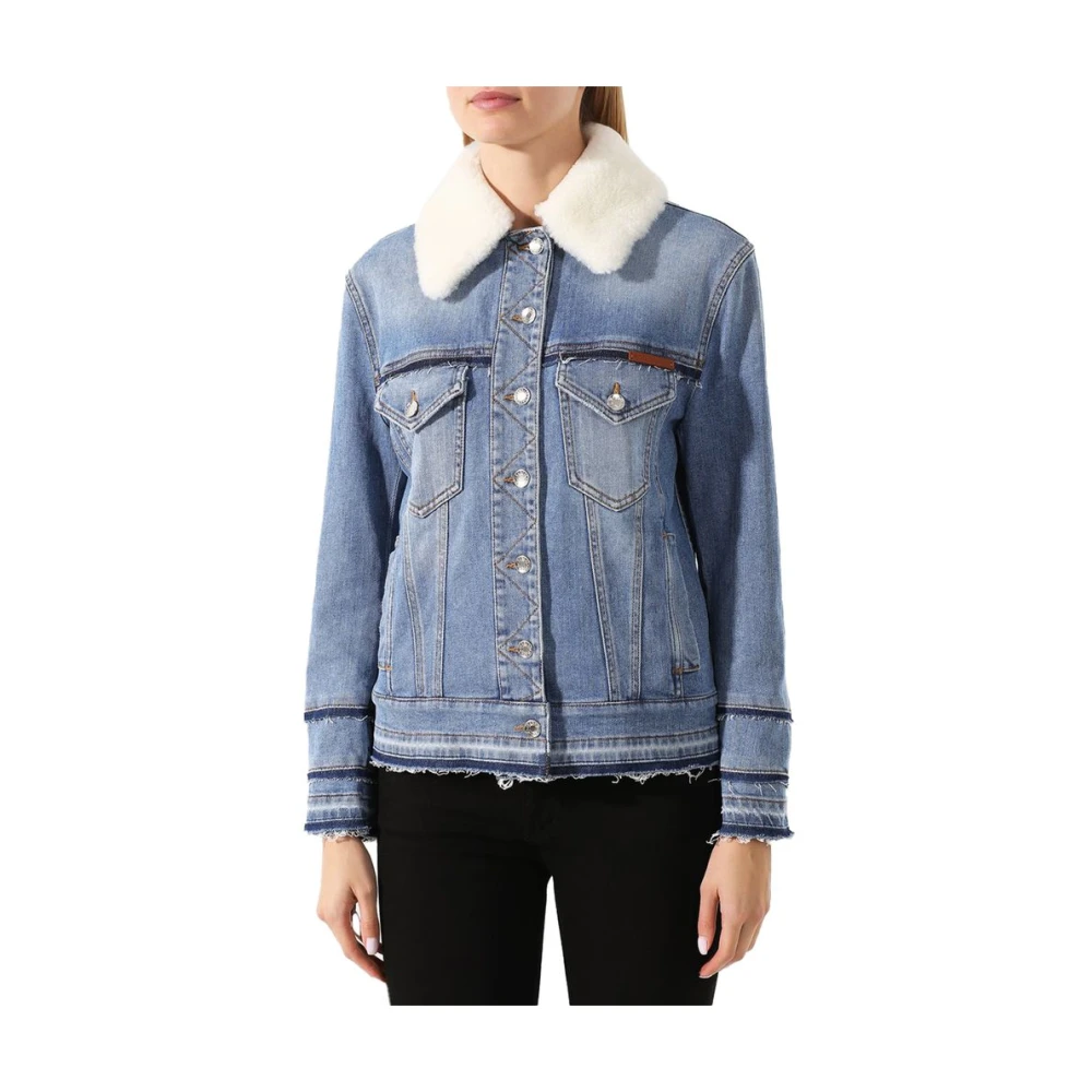 Dolce & Gabbana Lichtblauwe Katoenen Jas & Mantel Blue Dames