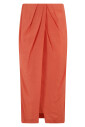 orange-draped-straight-skirt