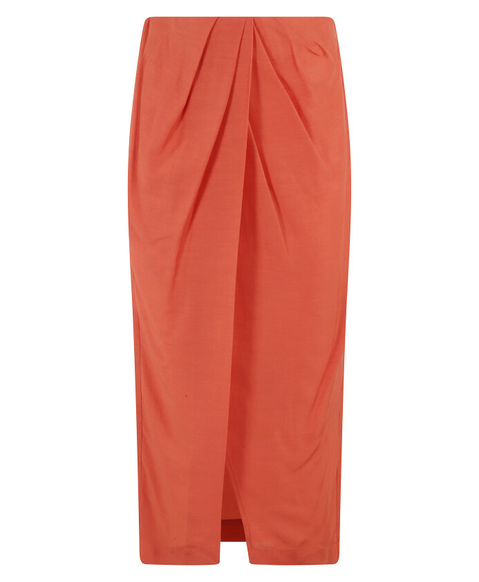 orange-draped-straight-skirt