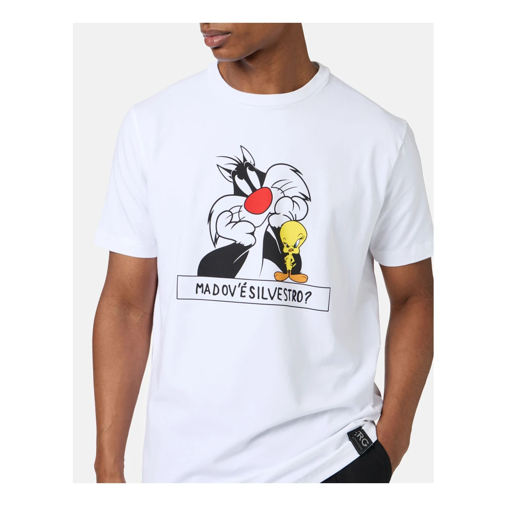 Iceberg Wit katoenen T-shirt met Looney Tunes-print White Heren