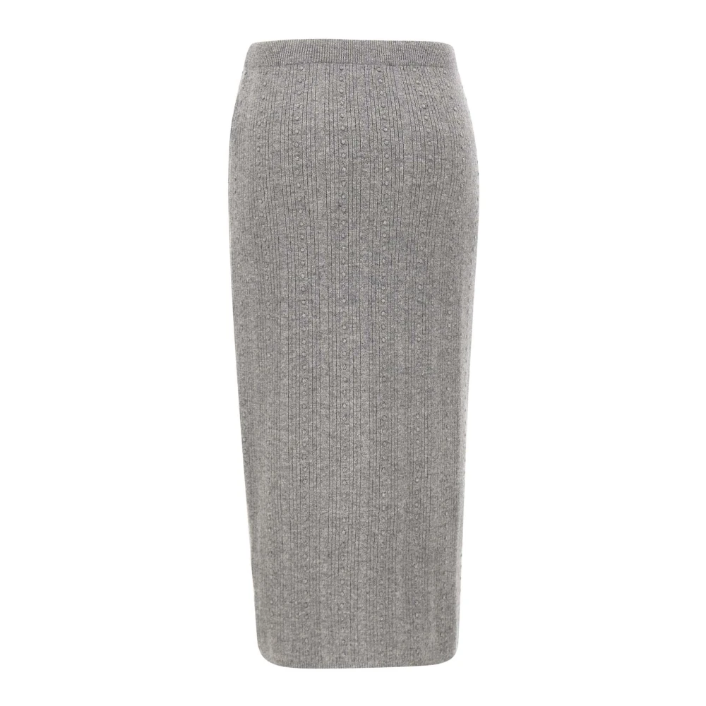 Fabiana Filippi Luxe Grijs Wol Zijde Rok Gray Dames
