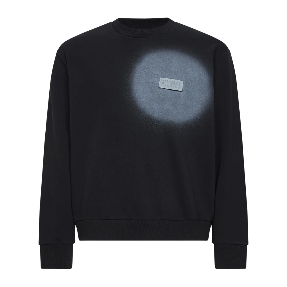 Mm6 Maison Margiela Men's Black Spray Print Sweatshirt - Sweatshirts - L - Sweatshirts & Hoodies