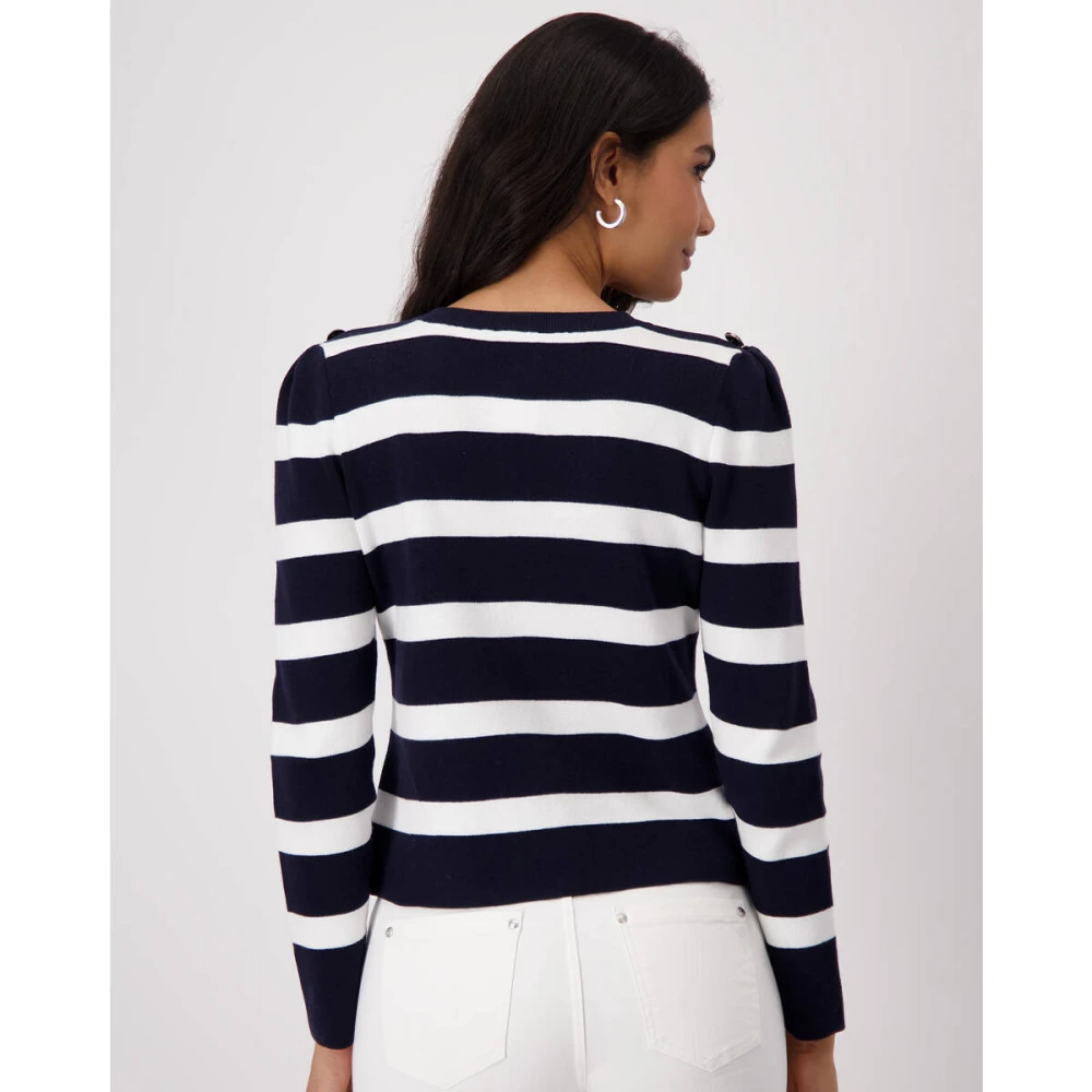 monari Gebreid Vest Blue Dames