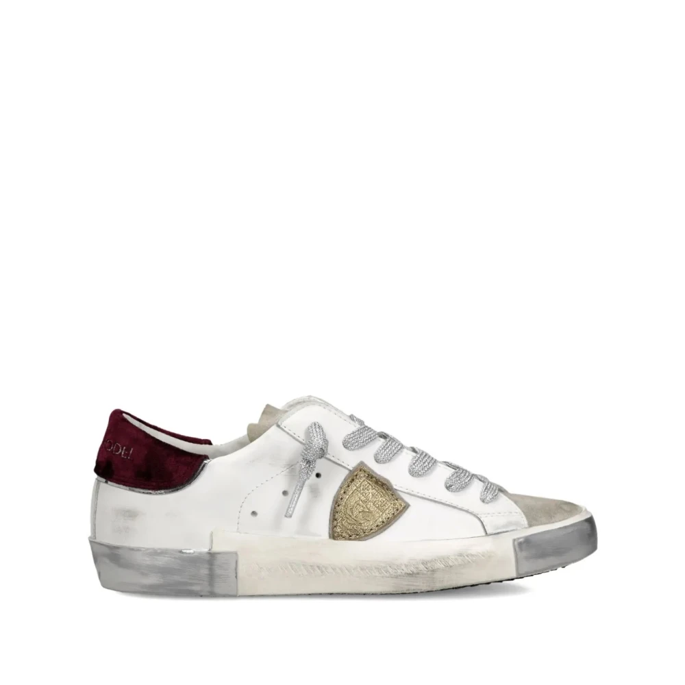 Philippe Model Witte Leren Sneakers Dames Schoenen