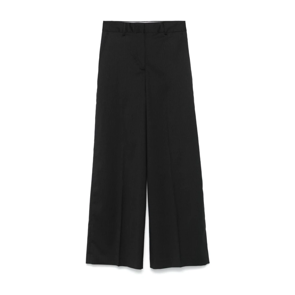 Officine Générale Zwarte Wijde Pijp Broek van Wol Black Dames