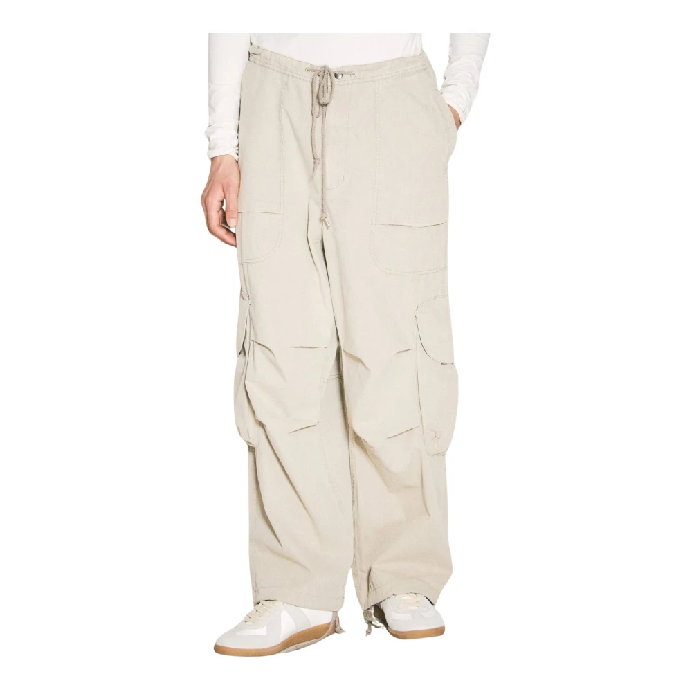 Entire Studios Canvas Cargo Broek met Trekkoord Taille Gray Heren