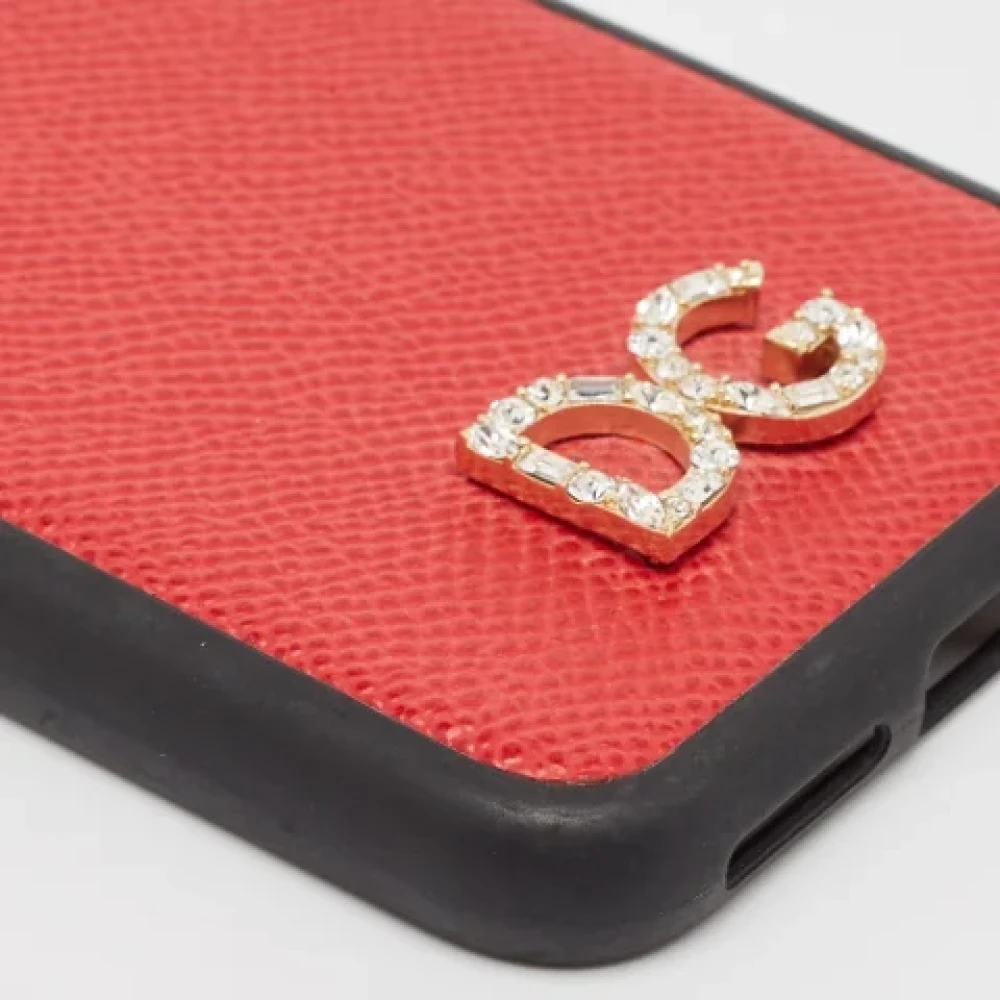 Dolce & Gabbana Pre-owned Leather home-office Red Dames