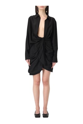 black-shirt-mini-dress
