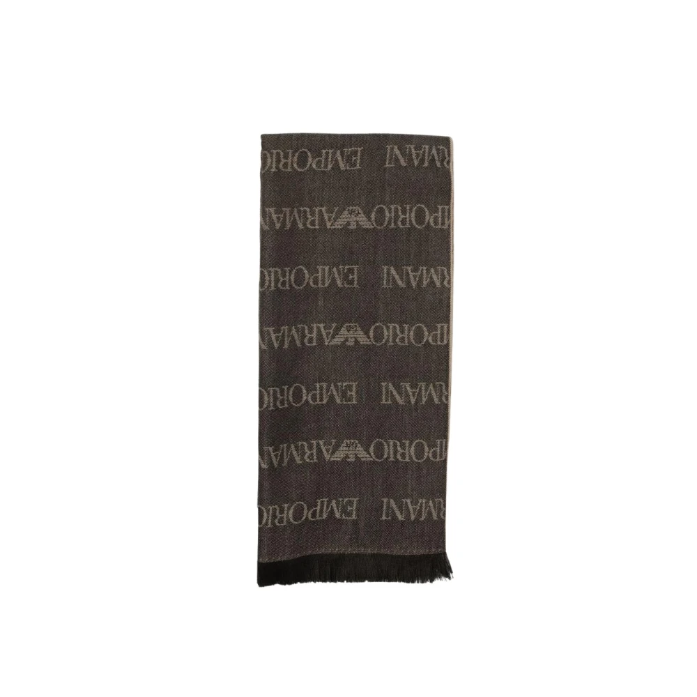 Emporio Armani Men's Brown Oblong Woven Scarf