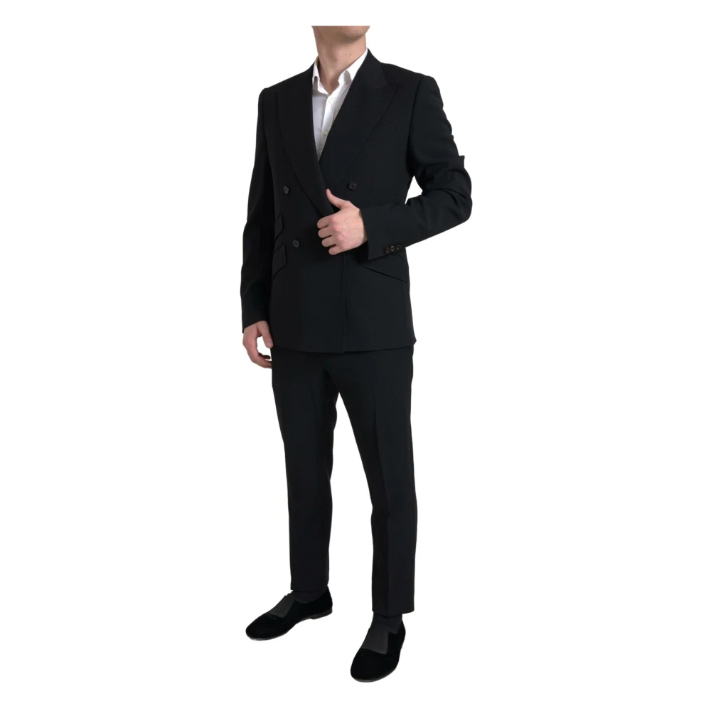 Dolce & Gabbana Svart Double Breasted Sicilia Suit Black, Herr