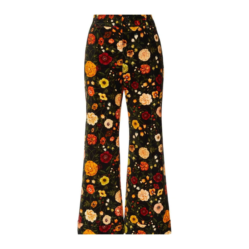 La DoubleJ Renaissance-geïnspireerde Fluweel Flare Broek Multicolor Dames
