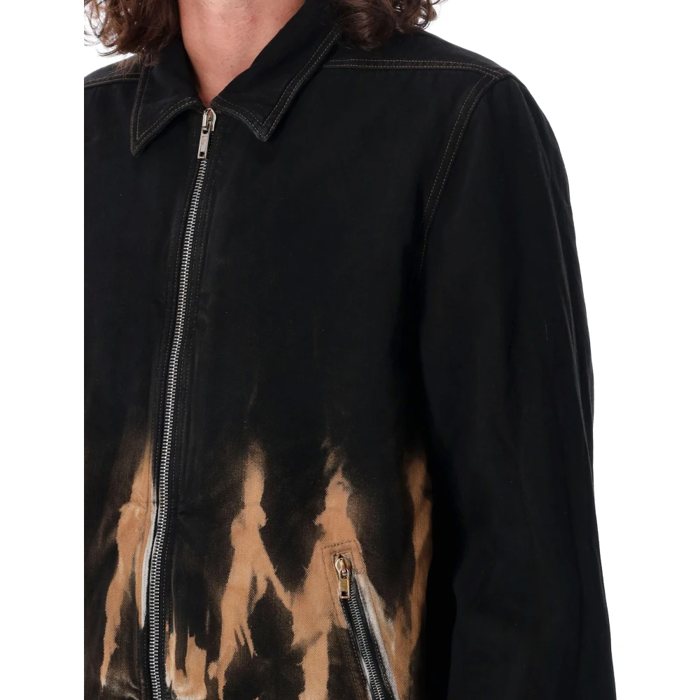 Rick Owens Black Flames Zipfront Jas Black Heren
