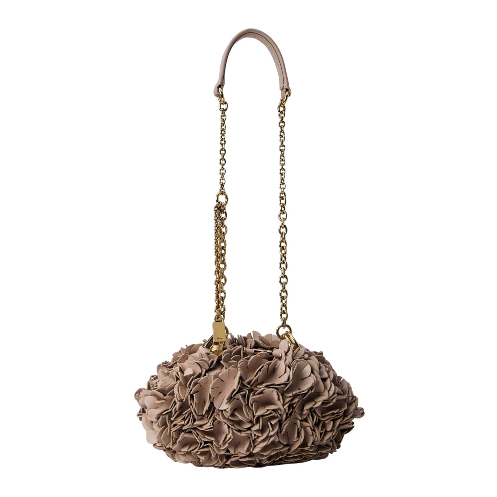 Chloé Beige Floral Appliqué Chain Bag - Female - Mini Bags - One Size - Bags