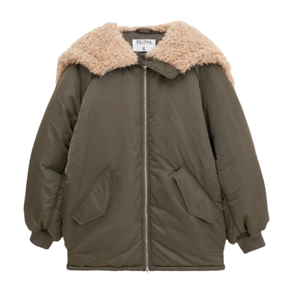 Filippa K Khaki Hooded Bomberjack Green Dames