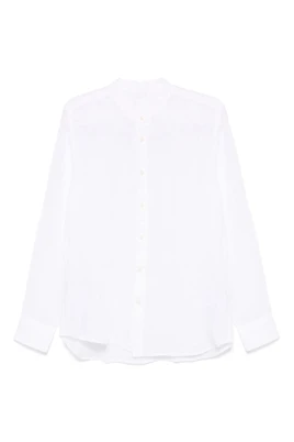 Vit Linne Slim Fit Skjorta