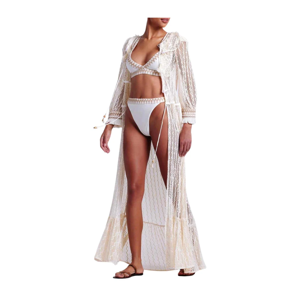 Patbo Elegante Kant Kimono met Ruches White Dames