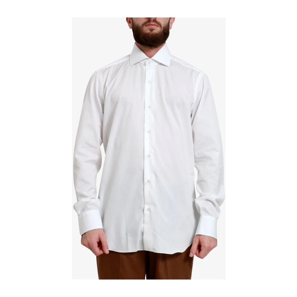 Barba Witte Katoenen Klassieke Shirt Italië Gemaakt White Heren