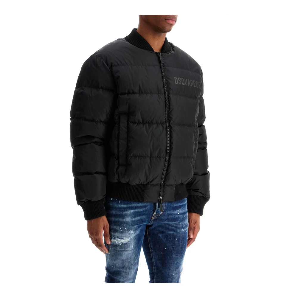 Dsquared2 Zwarte Puff Bomberjack van Polyamide Black Heren