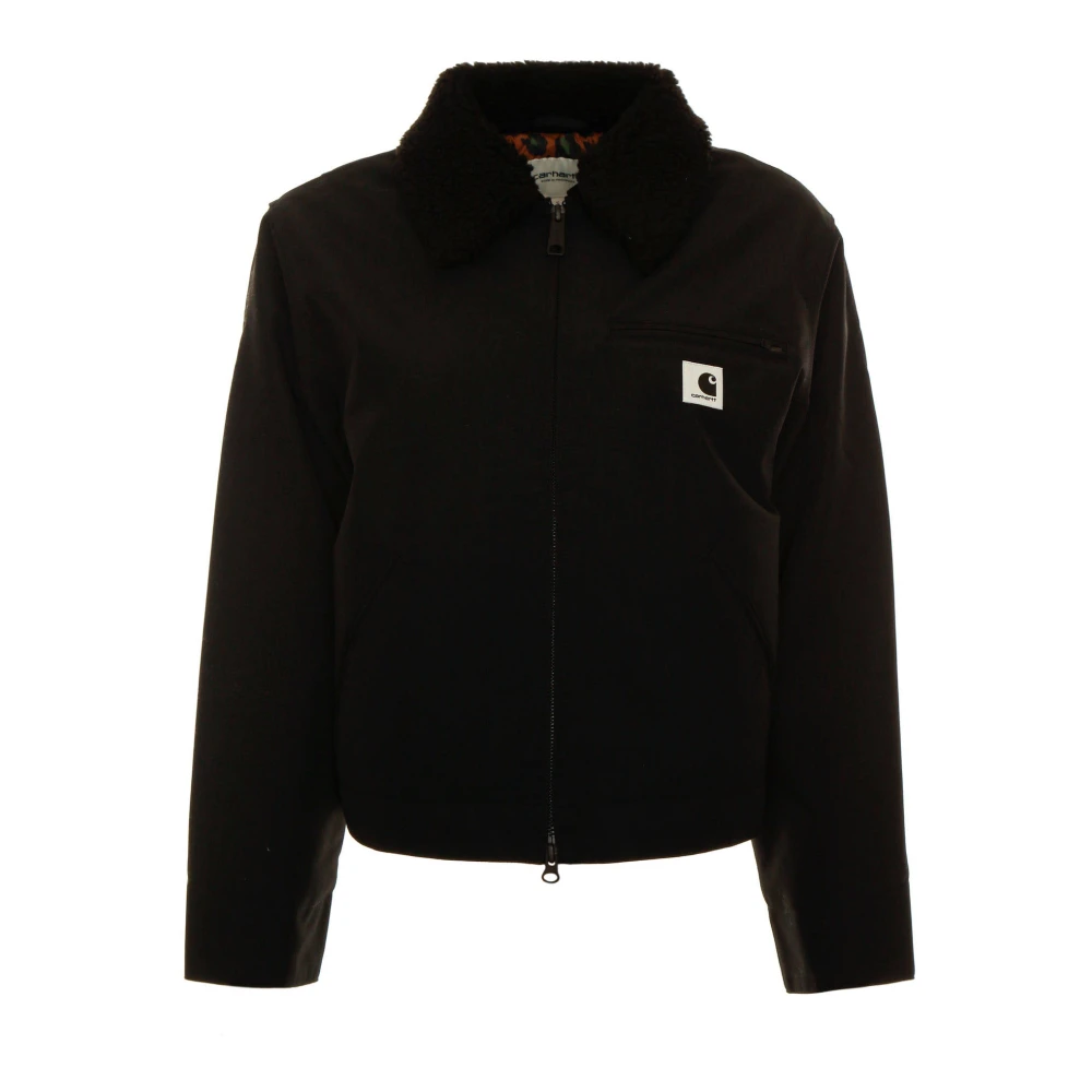 Carhartt WIP Korte Sheepskin Casual Jas Black Dames