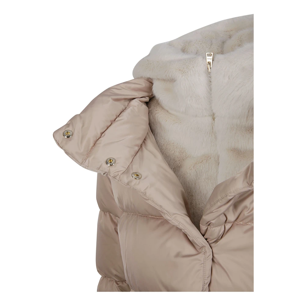 Herno Crème Ganzendons Gewatteerde Jas Beige Dames