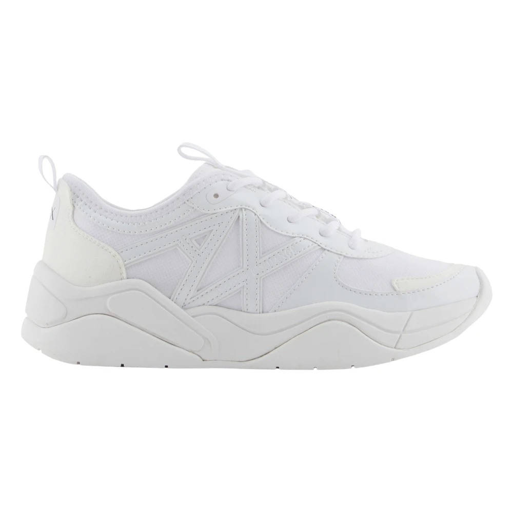 Armani Exchange White Sneakers In Mesh With Patent And Microsuede Details - Image 2