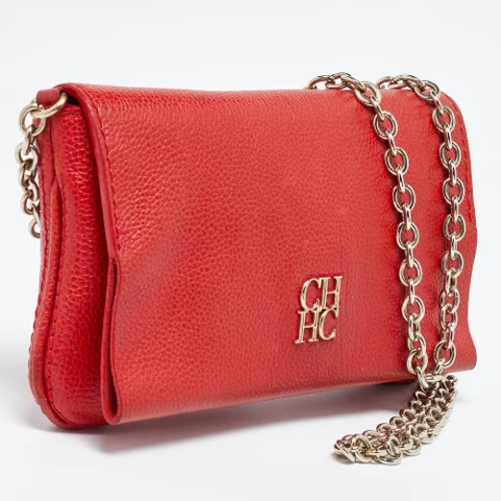 Carolina Herrera Pre-owned Leather clutches Red Dames