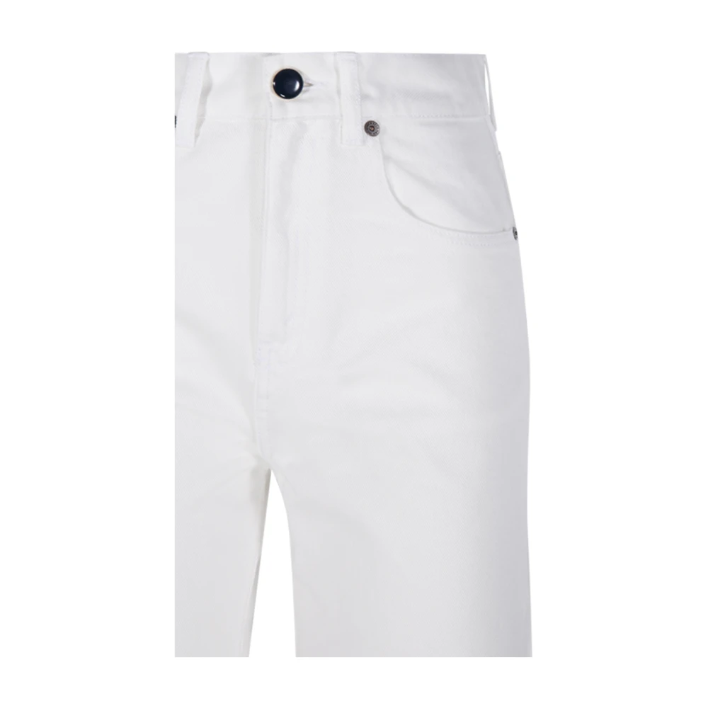 Victoria Beckham Witte Wide Leg Cropped Jeans White Dames