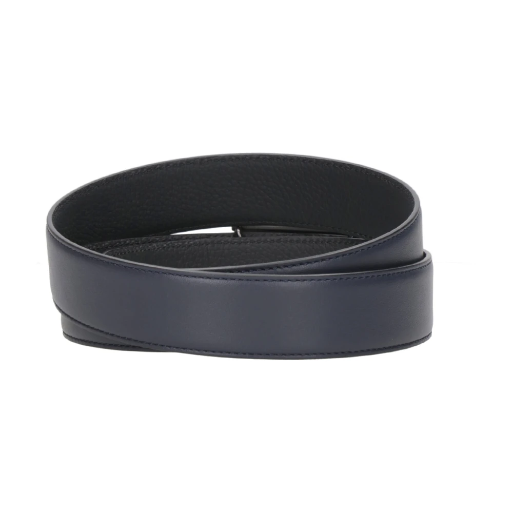 TOD'S Leren Omkeerbare Riem met Tijdloze T Gesp Blue Heren