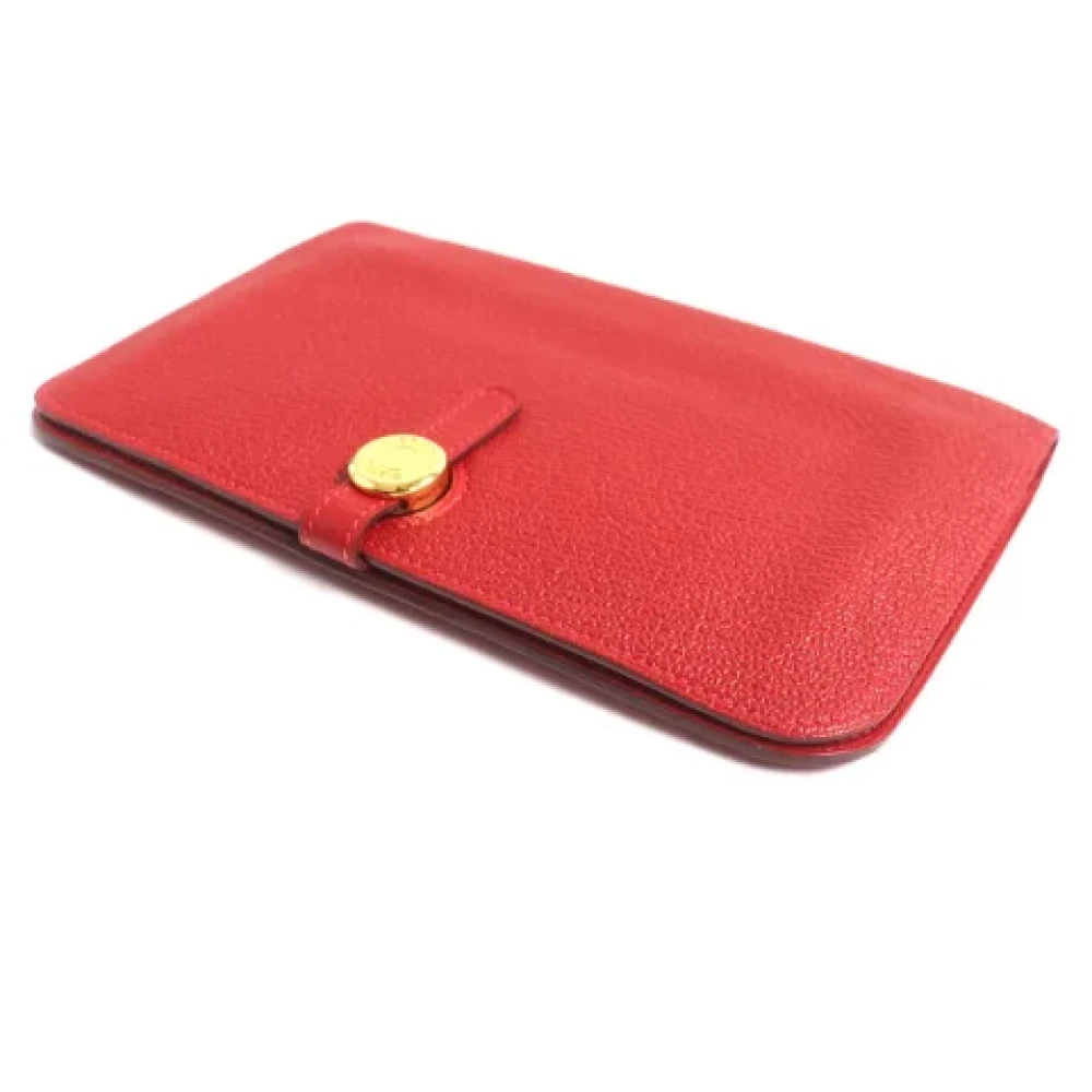 Hermès Vintage Pre-owned Leather wallets Red Dames