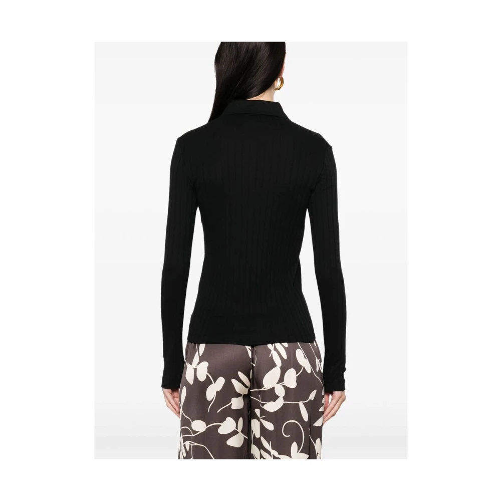 closed Zwarte Button-Up Sweater Black Dames