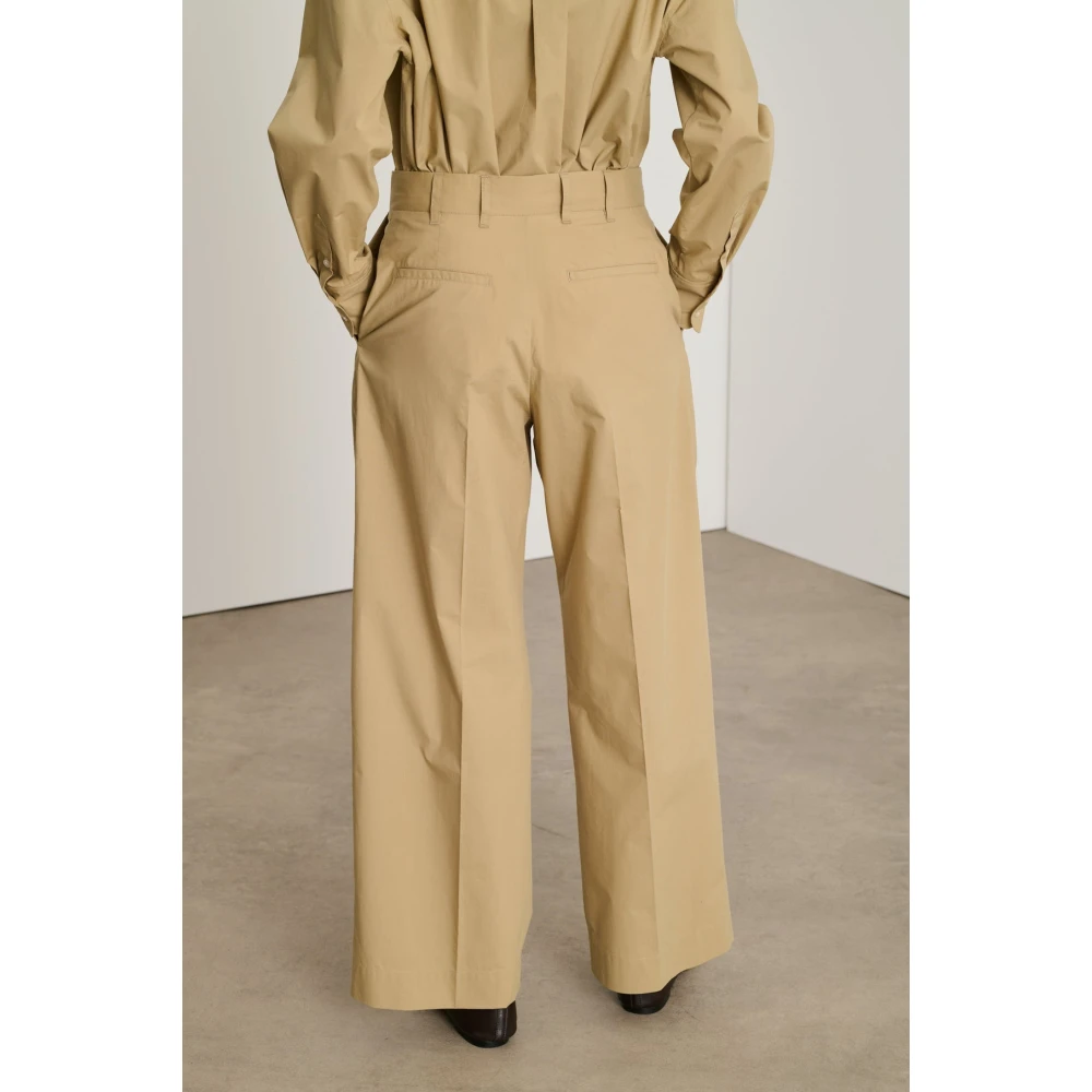 Soeur Wide Leg Trousers Beige Dames
