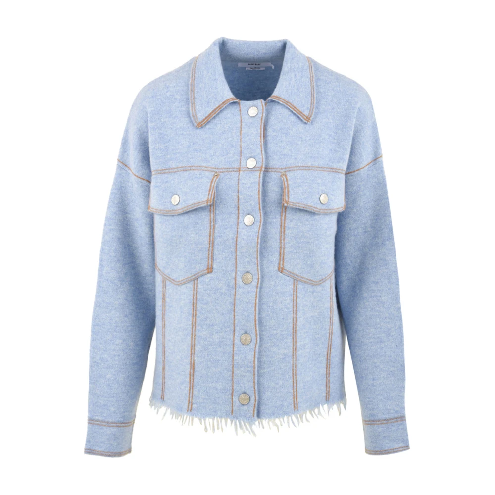 Notshy Women's Blue Levo Boxy Cashmere Jacket
