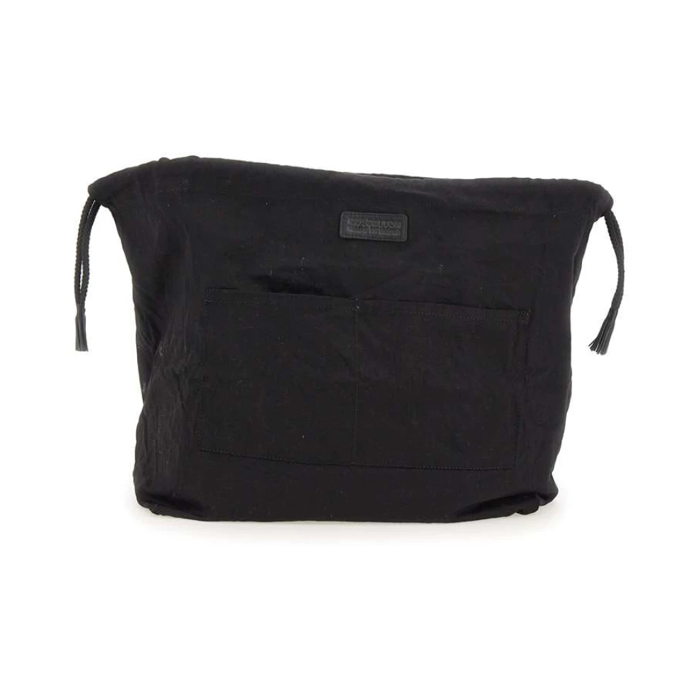 Dragon Diffusion Zwarte Katoenen Stofzak Clutch met Trekkoordsluiting Black Dames