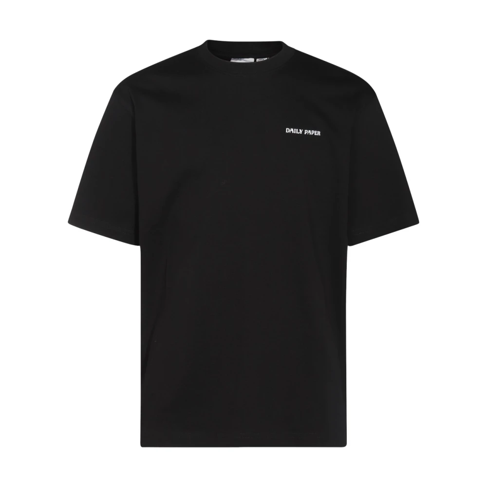 Daily Paper Svart bomull T-shirt med logotyp Black, Herr