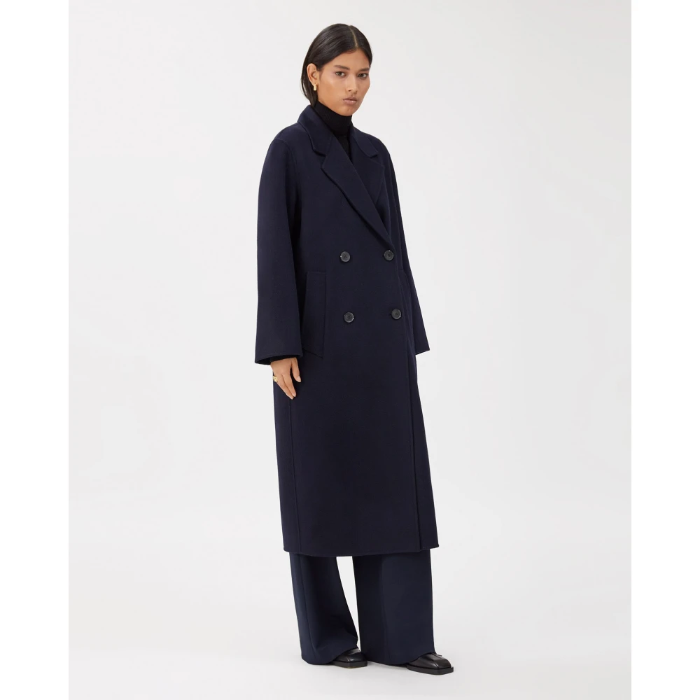 IVY OAK Oversized Wollen Jas in Marineblauw Blue Dames