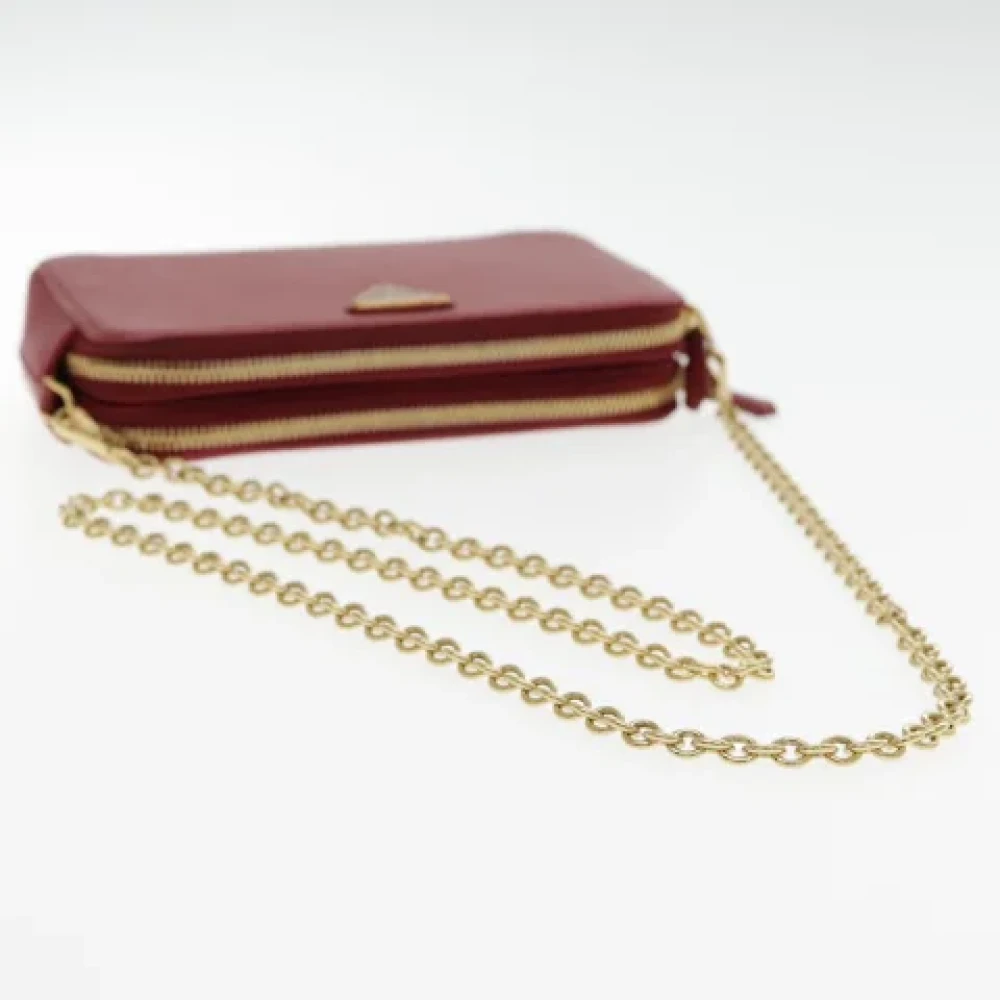 Prada Vintage Pre-owned Leather prada-bags Red Dames