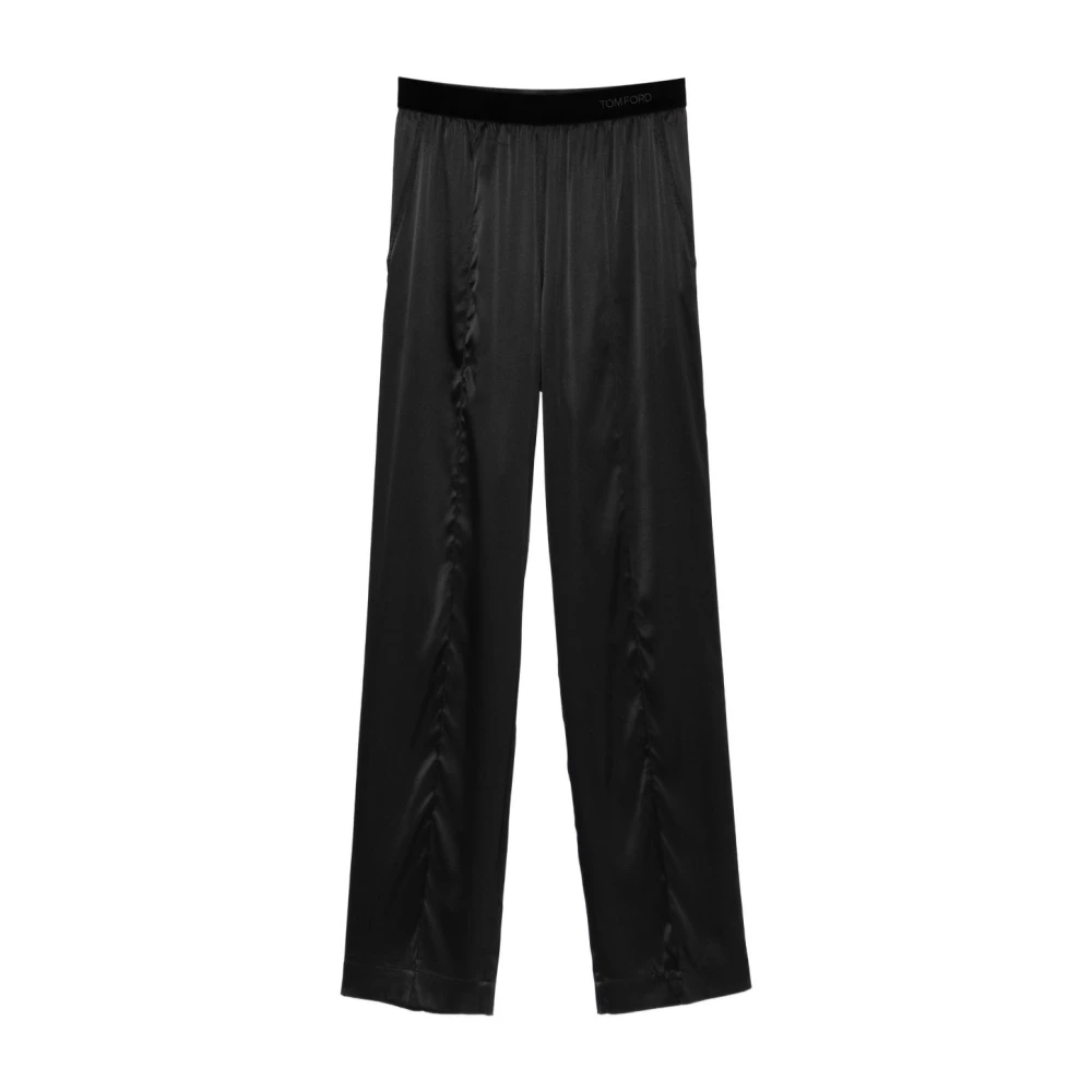 Tom Ford Women's Black Wide Trousers, M, Pajama-Style Trousers