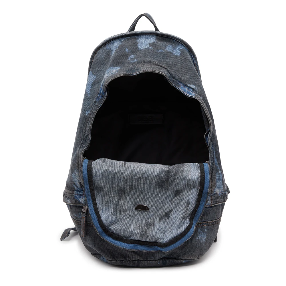 Diesel Rave Backpack in coated denim Blue Unisex