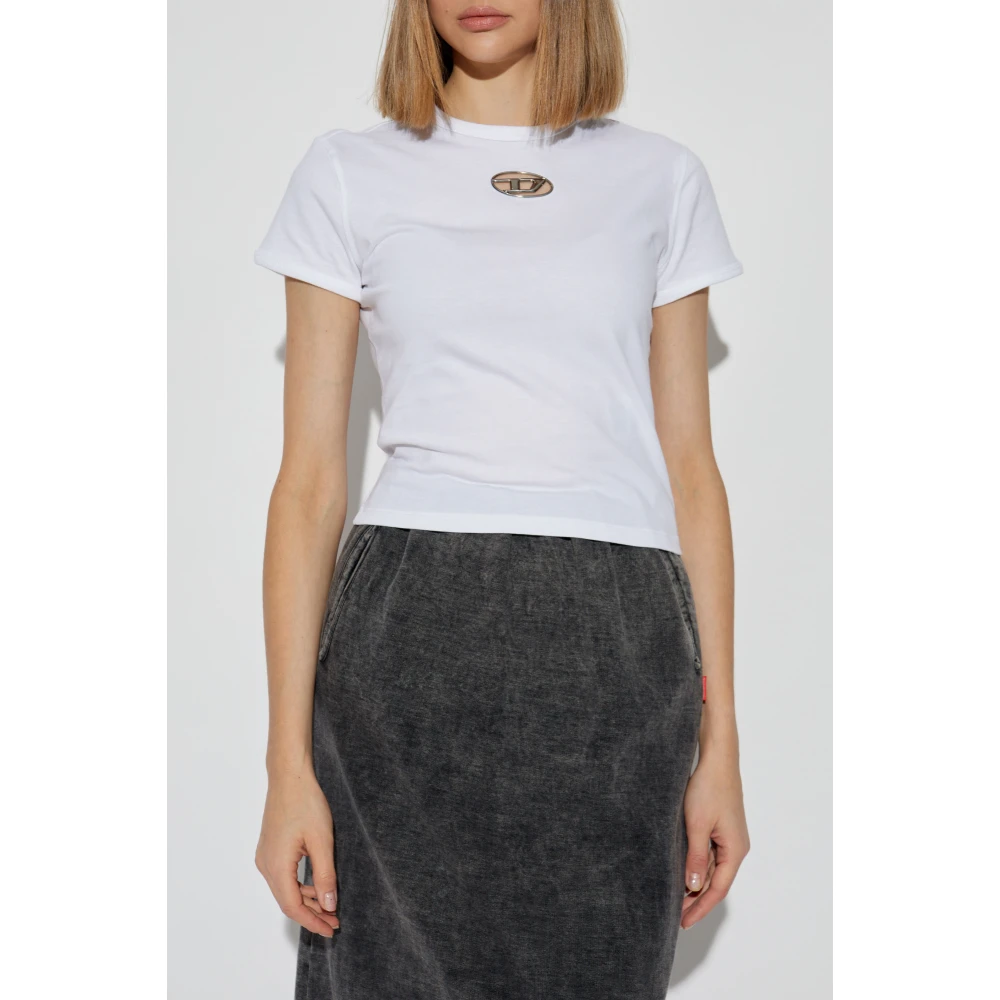 Diesel Top T-Uncutie-Long-Od-Q1 White Dames