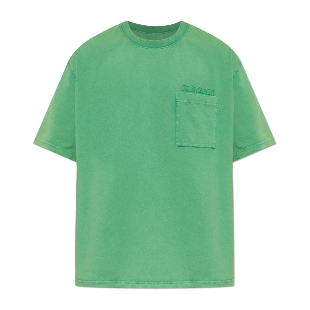 Marni Mannelijk Groente Tops Heren, Groen, L, Katoen, T-Shirt Met Zak