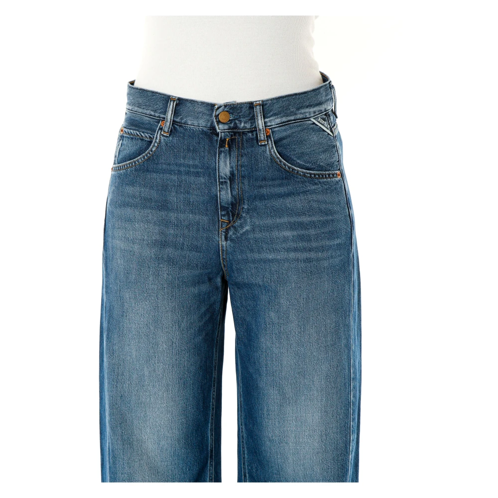 Replay Baggy Fit Jeans met Moustache Effect Blue Dames