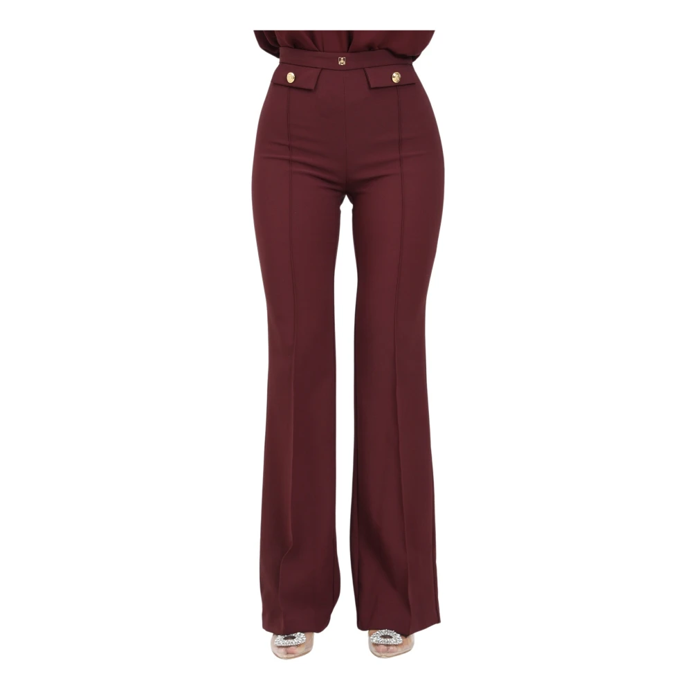 Elisabetta Franchi Bordeauxrode Elegante Broek voor Vrouwen Brown Dames