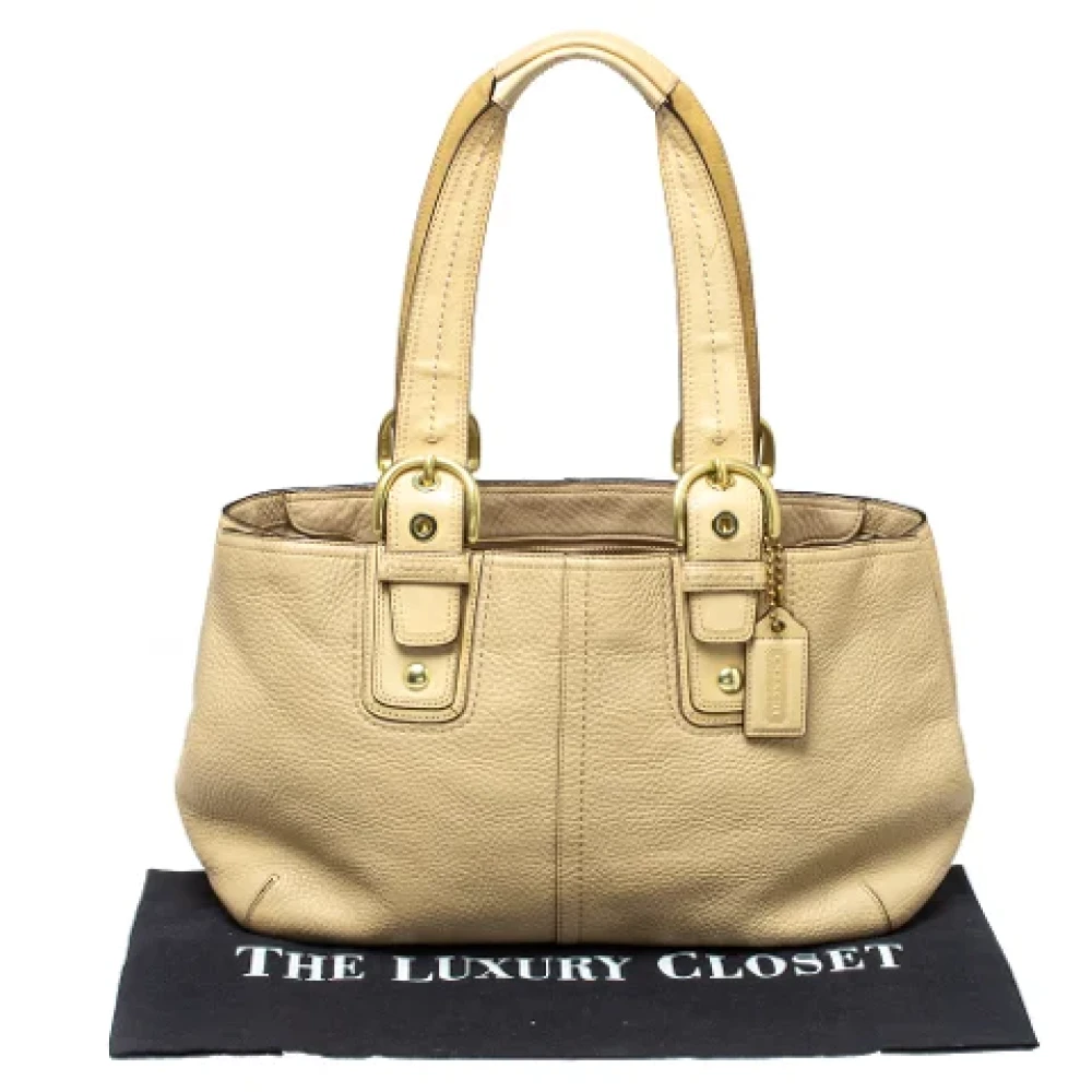 Coach Pre-owned Leather totes Beige Dames