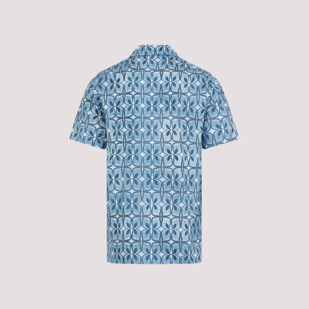 Dries Van Noten Blauw Geometrisch Patroon Poloshirt Multicolor Heren
