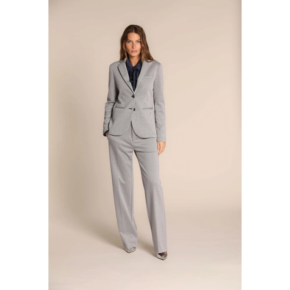 Mason's Elegante Helena Blazer met Micro-Patroon Blue Dames