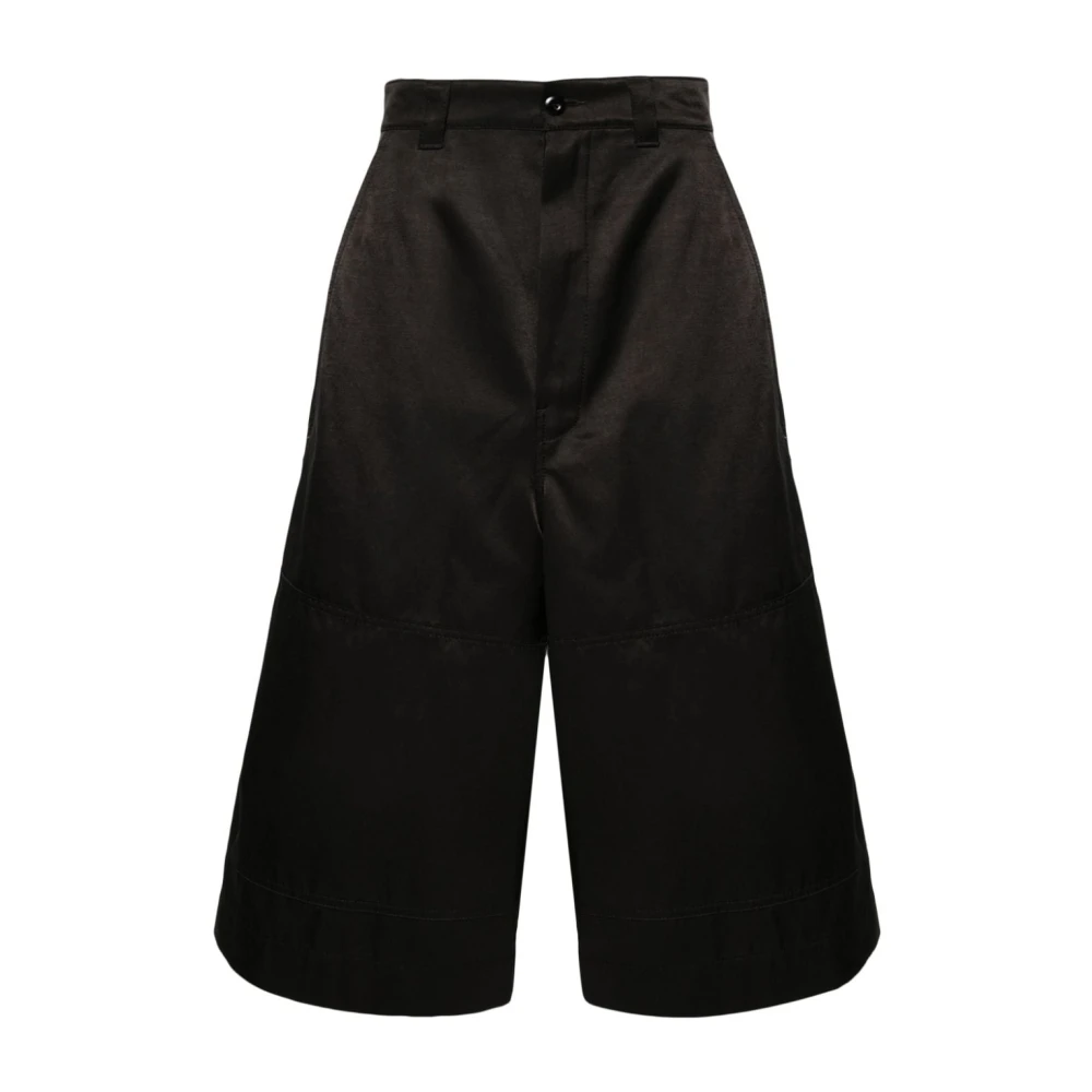 MM6 Maison Margiela Wijde Pijp Katoenen Twill Shorts Black Heren