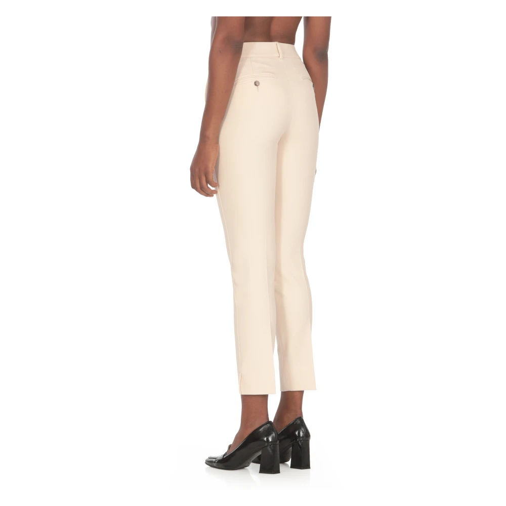 PESERICO Ivoor Broek met Riemlussen Beige Dames