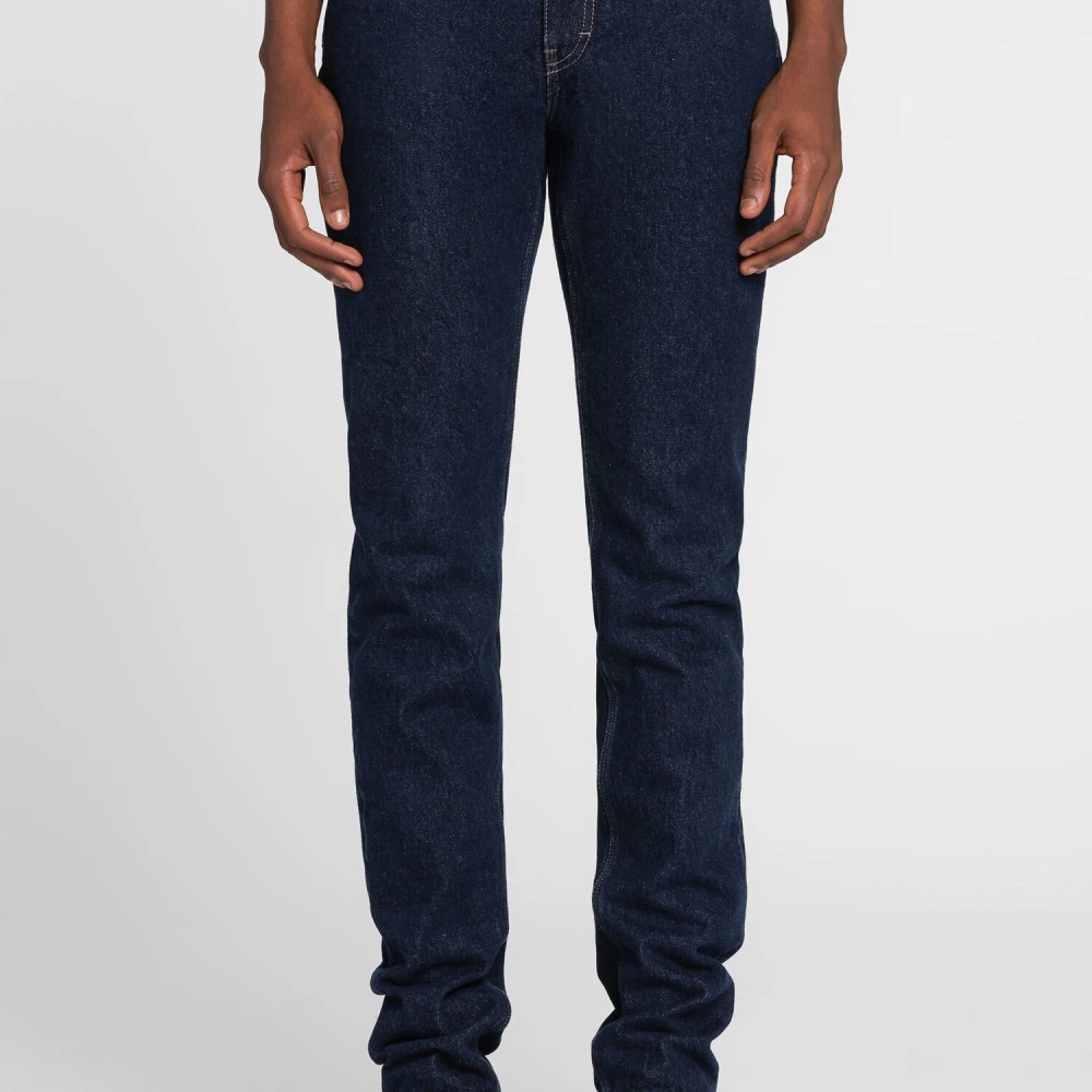 Roberto Cavalli Animalier Patchwork Slim-Cut Jeans Blue Heren