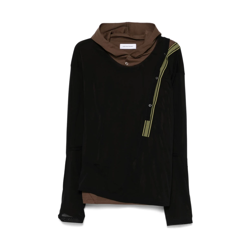 Kiko Kostadinov Zwarte Laagjes Hoodie T-shirt Multicolor Heren