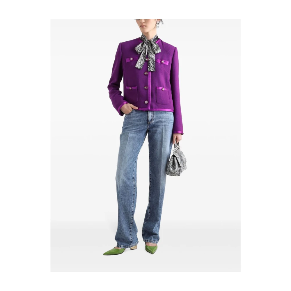Dolce & Gabbana Paarse Stijlvolle Jassen Purple Dames